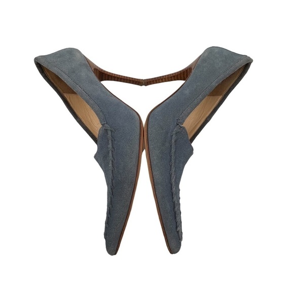 Versus by Versace Blue Suede Pointed Toe Heels Size 37 Women’s - Picture 7 of 10